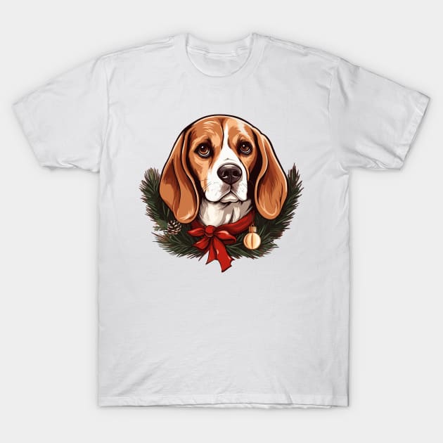 Christmas Beagle T-Shirt by Retroprints